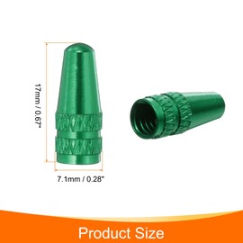 HARFINGTON 6pcs Bike Valve Caps Anodized Aluminum Road Bicycle Air Tire Valve Caps Dust Caps for MTB Road Racing Bicycle, Green