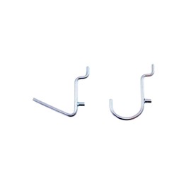 Lauri Shop Metal Pegboard Hook Assortment - 1 1/2 inch Angle & Jumbo J Hook Metal Pegboard Hooks - Pegboard Accessories Garage Organization Peg Board Hooks (100 Pcs)
