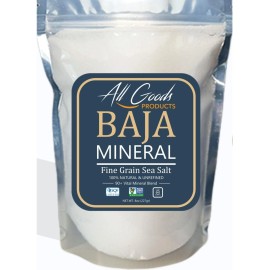 All Goods Products Baja Gold Mineral Sea Salt Natural Grain Crystals 8 oz. Bag