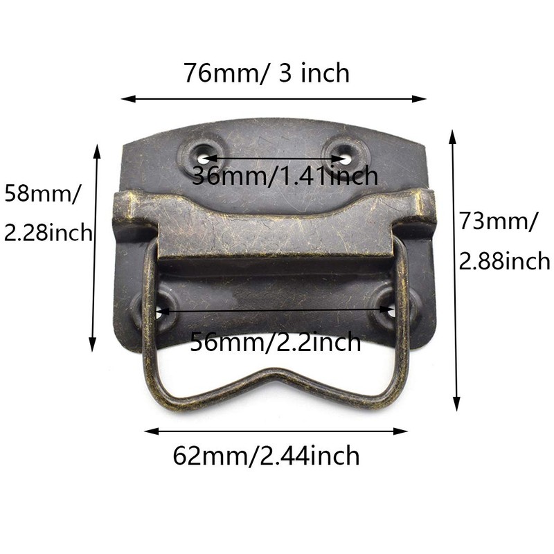 SDTC Tech 4 Pack Antique Bronze Wooden Box Puller Handles