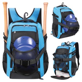 Large Baseball Backpack for Adult Youth 42L Softball Bat Bag with Detachable Adjustable Helmet Mesh Pocket Fit Basketball Soccer Volleyball Baseball Equipment Bag for Men Women 12+ Boys Girls