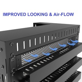 Jingchengmei 1U Hinged Perforated Blank Panel - Steel Rack Mount 1U Spacer Panel for 19-Inch Network Cabinet or Server Rack Enclosure Black