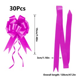 Prmape Pack of 30 Gift Bows Rose Red Bow Wedding Gift Car Bows for Wedding Drawstring Polyribbon Decorative Bow for Wedding Birthdays Gift Packaging Car Decoration Bags Sugar Bags