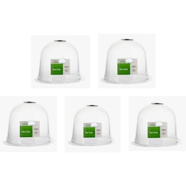 Cloche Plant Protector Clear Bell (5-Pack) Each 8in x10in Pre Punched Holes- Reusable Vented Plastic Dome Winter Spring Fall