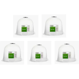 Cloche Plant Protector Clear Bell (5-Pack) Each 8in x10in Pre Punched Holes- Reusable Vented Plastic Dome Winter Spring Fall