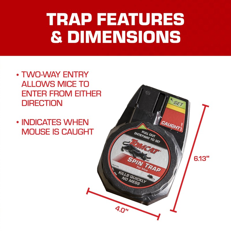 Tomcat Spin Trap for Mice, Fully Enclosed Mouse Trap Provides