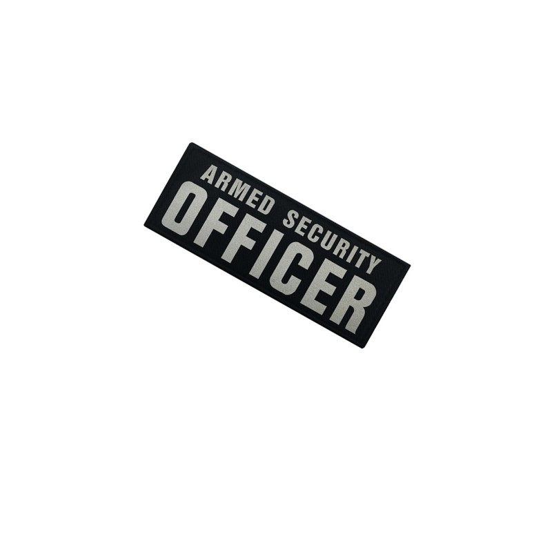 Armed Security Officer Reflective Patches with Hook and Loop Backing,