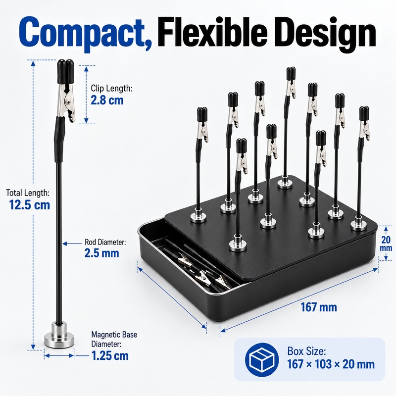 4-Piece Magnetic Soldering Helping Hands with Flexible Arms and Soft-Tip