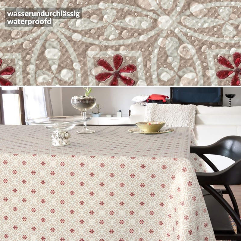 ANRO Oilcloth Tablecloth Oilcloth Tablecloth Washable Garden Tablecloth Round Oval