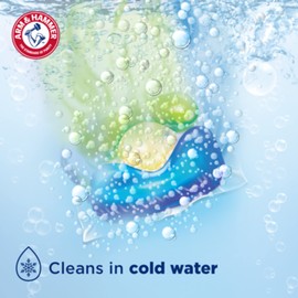 ARM & HAMMER Plus OxiClean 5-in-1 Liquid Laundry Detergent Power Paks, High Efficiency (HE), 42 Count (Pack of 4)