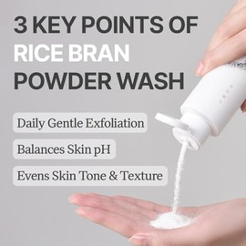 Lavado En Polvo De Salvado De Arroz | Lavado Facial Exfoliante Suave Para Piel Sensible | Depurador Y Exfoliante Vegano Enzimas Para El Control Del Sebo — Producto De Corea