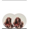 Southern Living Santa Paws Boykin Spaniel Accent Plates 8 3/8"