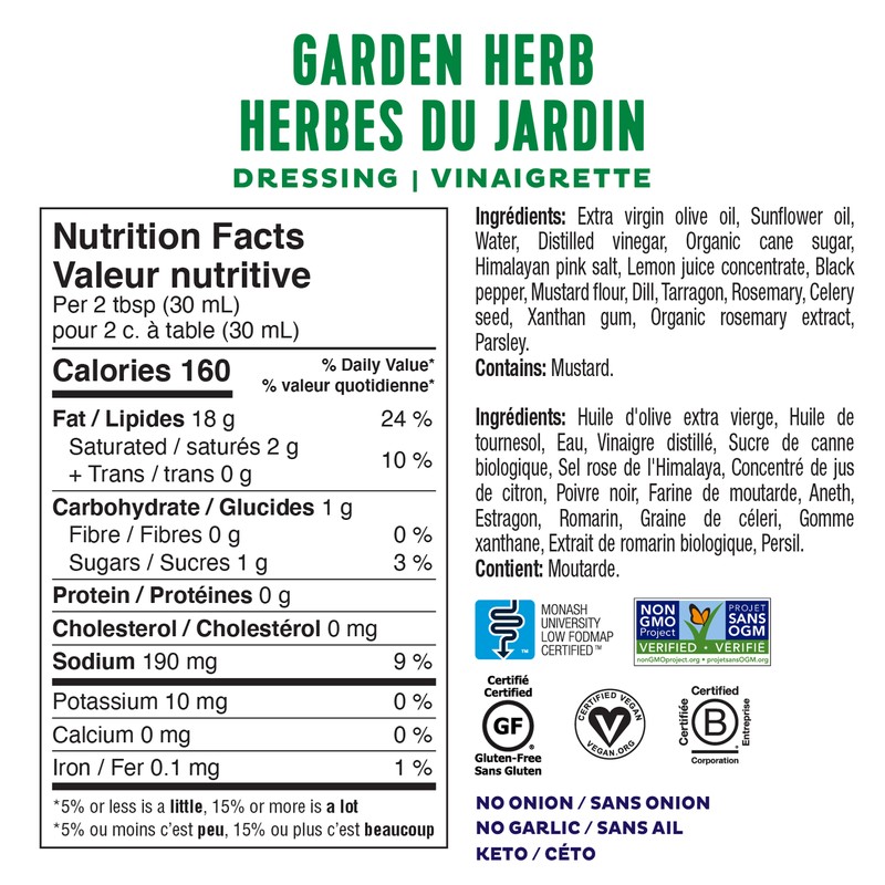 Fody Gut-Friendly Dressing 236mL, Garden Herb