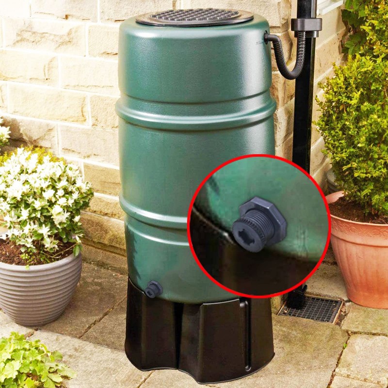 Qitdathn 4 PCS Rain Barrel Bulkhead Fitting kit with Plugs