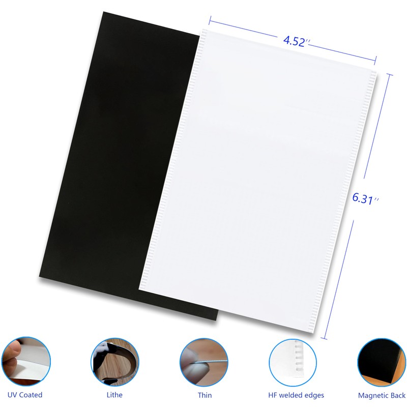 Mositear 10 Pack 4"x6" Premium Super Slim Magnetic Picture Pockets