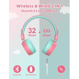 riyo Bluetooth Children's Headphones (Pink)