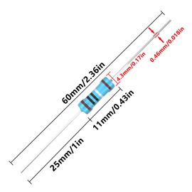 GUEEYUAW 100 Pcs 2.2 Ω ohm Resistor 1W Metal Film Fixed Resistor 0.01 ±1% Tolerance Resistors