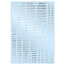 HiQ Parts TR Decal 3 Number Silver 1 Piece Plastic Model Decal TR3-N-SIL