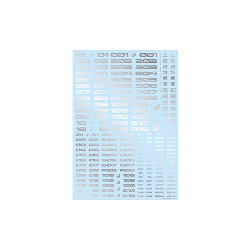 HiQ Parts TR Decal 3 Number Silver 1 Piece Plastic