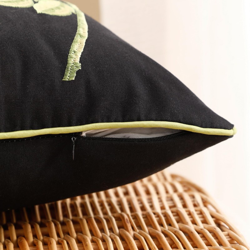 Holibeat Spring Embroidered Birds Tree Throw Pillow Covers Peacock Decorative