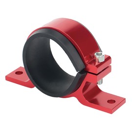 UHANBUT Car Fuel Filter Mounting Bracket, Universal Automotive Oil Pump Clamp Holder Accessories, Aluminum Alloy Vehicle Gas Pump Bracket (Red, 50MM)