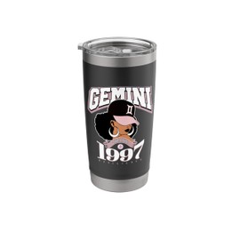 Gemini 1997 Astro Year Melanin Queen Afro Goddess Stainless Steel Insulated Tumbler