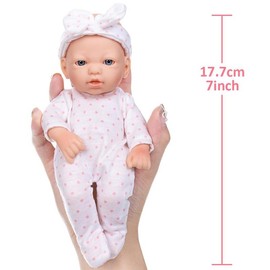 7 Inch Reborn Baby Dolls with Clothes, 1  Set Realistic Newborn Dolls with Accessories, Birthday Gift for Kids, Toy for Boys and Girls:_Polka dot print_7-Inch doll 3-piece set