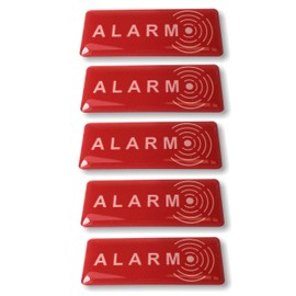 5 Stickers Signs - Intruder Alarm Warning Security Stickers - Internal or External use - 1,9 x 0,7 inch