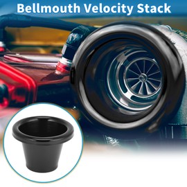 A ABSOPRO Velocity Stack Bellmouth Durable 1.85" ID 3.39" OD Turbo Engine Air Intake Aluminum Alloy Black