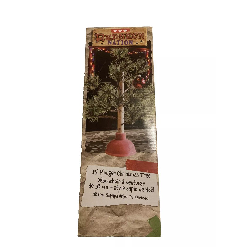 Redneck Nation 15” Humorous Novelty Plunger Holiday Christmas Tree Gift