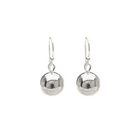 10MM Ball/Bead Sterling Silver Dangly Drop Hook Earrings 10mm
