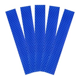 HARFINGTON 5pcs Reflective Stickers 1" x 5.9" High Visibility Diamond-Grade Reflective Adhesive Tape Waterproof for Bike Car Motorcycle Trailer Helmet Mailbox, Blue
