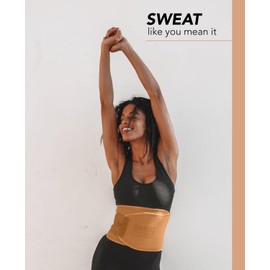 Sweet Sweat Toned Waist Trimmer for Women and Men | Premium Waist Trainer Belt to 'Tone' Your Stomach Area (Sand, X-Large)