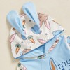 Xiaodriceee Infant Baby Boy Easter Outfit Rabbit Ears Hoodie Romper