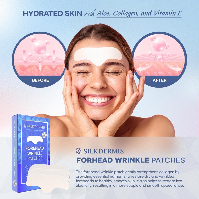 Forehead Wrinkle Patches: Collagen Anti Wrinkle Patches-Moisturising Anti-Ageing Treatment, 12