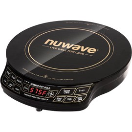 Nuwave Gold Precision Induction Cooktop, Portable, Powerful with Large 8” Heating Coil,100°F to 575°F, 3 Wattage Settings, 12” Heat-Resistant Cooking Surface