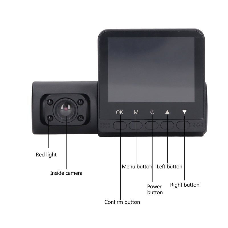 2.4 Inch Screen Dashcam 3 Way HD 1080P Three Lens