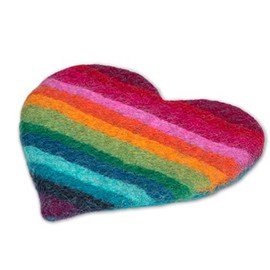 Trivet - Rainbow Stripe Heart Trivet-9" W - (9" W)