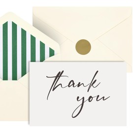 AZAZA TKDE-stivgre-50 Thank You Cards with Envelopes Greeting Card Envelopes 4x6 Inches