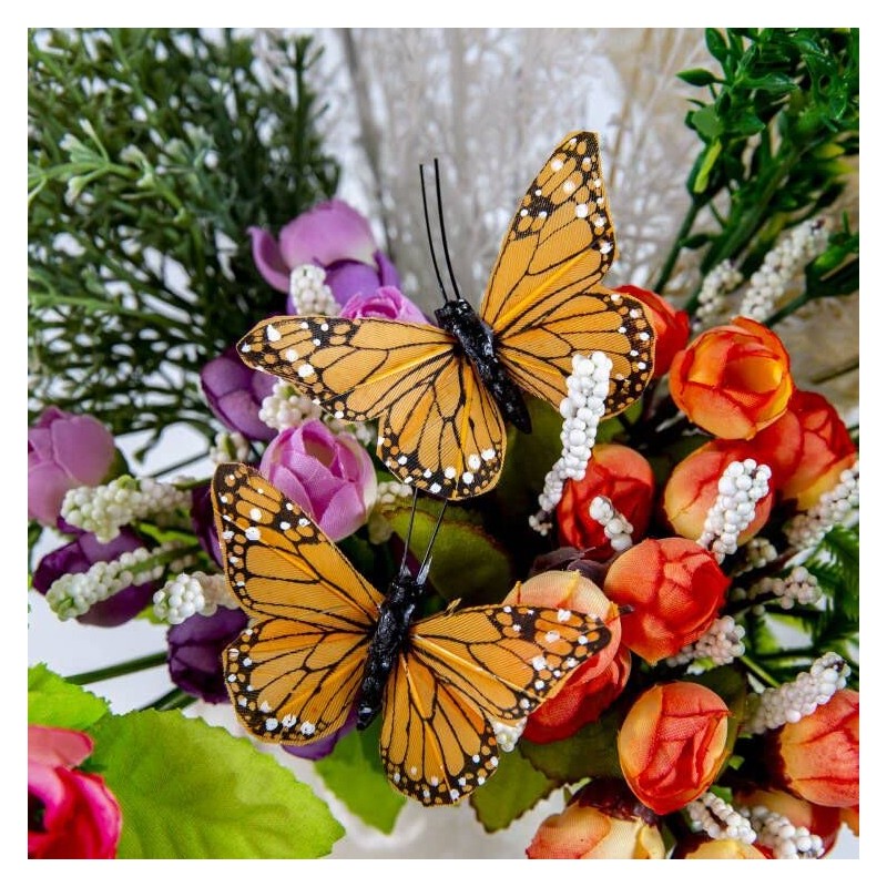 YCHTEWY - Monarch Butterfly Decor, Feather Butterfly Decorations Set of
