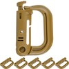 6 Pcs D Shape Plastic Carabiner Hook Brown Molle Carabiner