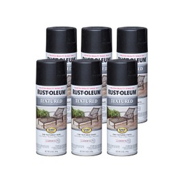 Rust-Oleum 7220830-6PK Stops Rust Textured Spray Paint, 12 oz, Black, (Pack of 6)