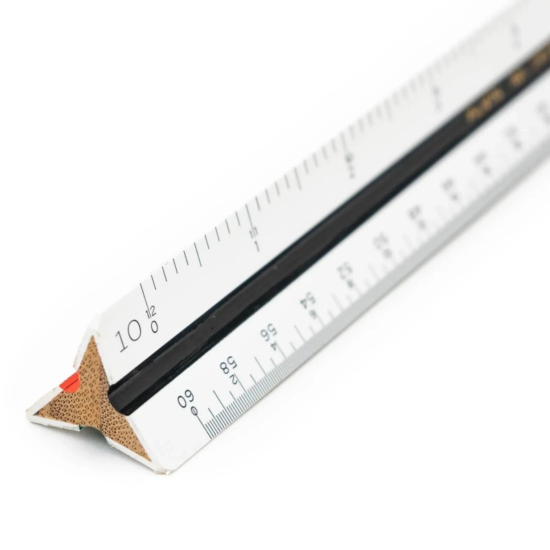 Alvin Rare Alvin 241B Engineer Scale 12in Triangular Drafting Ruler