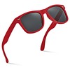 Retro Rewind Classic Polarized Sunglasses,Red | Smoke Polarized