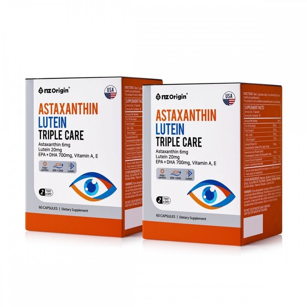 Enget Origin Astaxanthin Lutein Triple Care 600mgx60capsulesx2 / 엔젯오리진 아스타잔틴 루테인 트리플케어 600mgx60캡슐x2