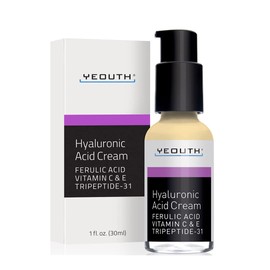 Yeouth Hyaluronic Acid Cream with Vitamin C, Hyaluronic Acid Night Face Cream, Hyaluronic Acid Moisturizer for Face, Wrinkles, Dry Dull Skin & Dark Spot, Anti Aging Skin Care