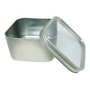 Generic Square Metal Tin Box Storage Containers with Windowed Lids