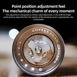 Manual Coffee Bean Grinder 12 Coarseness Settings CNC Stainless Steel Core Burr Coffee Grinder Portable Double Bearing Positioning Hand Coffee Grinder Suitable Use for Home / Office and Travel
