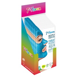 7th Heaven Stardust Heavenly Aquamarine Peel-Off Face Mask (Pack of 12) with Pressed Coconut to Deeply Hydrate and Nourish Skin - Ideal for Normal. Combination and Dry Skin