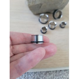 Zaya Body Jewelry PAIR 9/16" 14mm Black Tapers and 316L Steel Tunnels Ear Stretching Kit